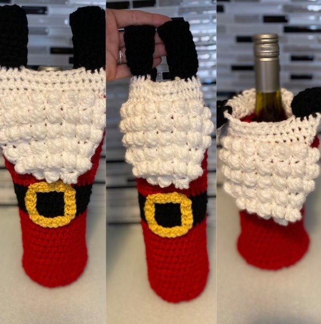 santa wine bag