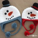 crochet hats, free crochet snowman hat pattern, crochet snowman hat