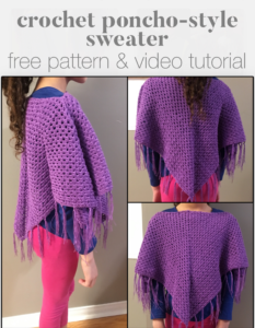poncho style crochet sweater - DIY From Home Crochet