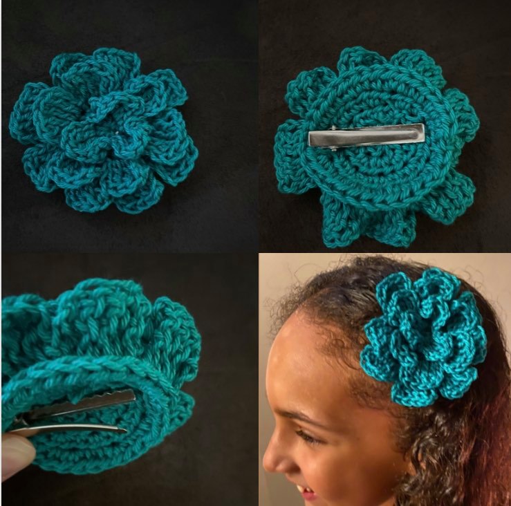 Tropical Flower Hair Clip  Free Crochet Pattern Tutorial - Kirsten  Holloway Designs