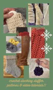 stocking stuffers, Christmas crochet, crochet stocking stuffers, easy crochet gift patterns, how to crochet, crochet patterns, crochet video tutorials