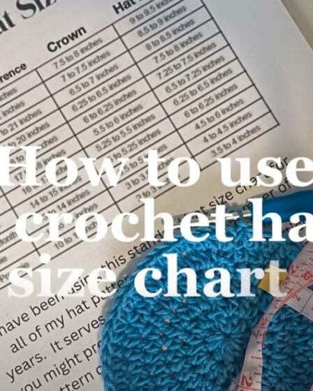 size chart, crochet hat size, how to crochet a hat