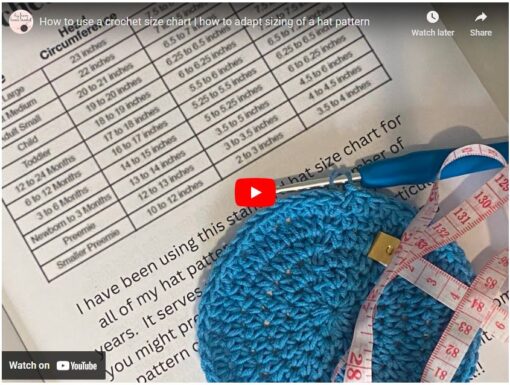 crochet, crochet youtube, size chart, hat size chart, how to crochet, crochet for beginners