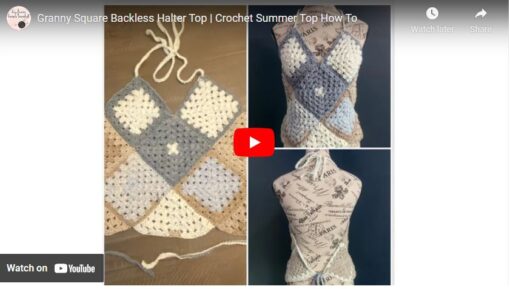 granny square top, halter top pattern, crochet granny square top, crochet granny square halter top, crochet granny square, how to crochet a summer top, backless tops, backless summer tops,