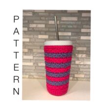 crochet tumbler sleeve, crochet tumbler sleeve with bottom, crochet tumbler sleeve pattern, how to crochet a tumbler sleeve, crochet cup sleeve, crochet mug sleeve, how to crochet a tumbler sleeve, how to crochet a cup sleeve, crochet sleeve with bottom, star stitch, star stitch tumbler sleeve, star sleeve crochet pattern