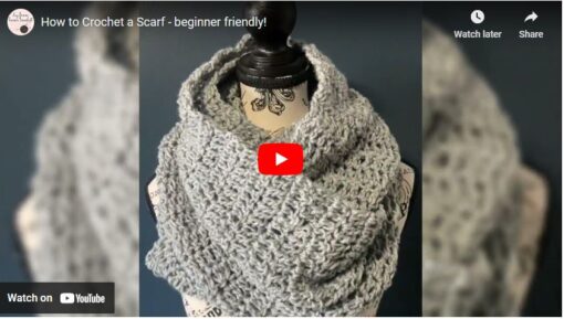 infinity scarf, youtube crochet tutorial, crochet infinity scarf free pattern, free crochet scarf pattern, how to crochet a scarf, how to crochet for beginners, how to crochet an infinity scarf