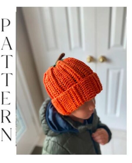 crochet pumpkin hat, pumpkin hat, crochet hat pattern, crochet pumpkin hat pattern