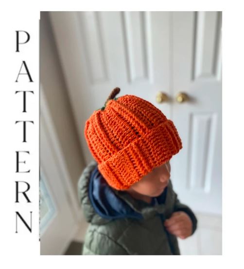 crochet pumpkin hat, pumpkin hat, crochet hat pattern, crochet pumpkin hat pattern