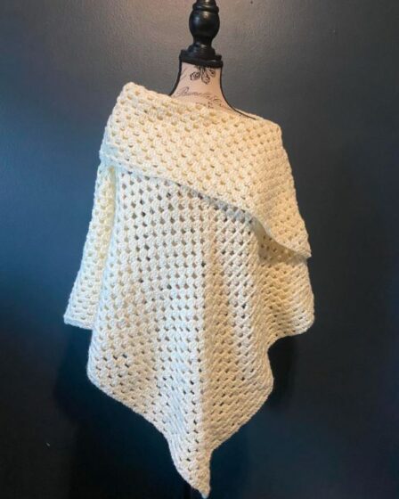 crochet cowl poncho pattern, crochet cowl poncho, crochet cowl neck poncho, crochet granny stitch poncho, crochet granny square poncho, crochet granny square poncho pattern, easy crochet granny square poncho, how to crochet a granny stitch